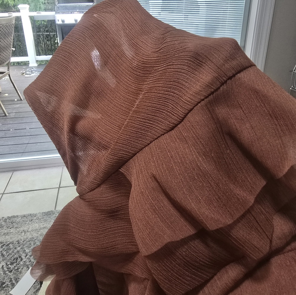 Zara Ruffled Mini Dress in Brown - Picture 14 of 14